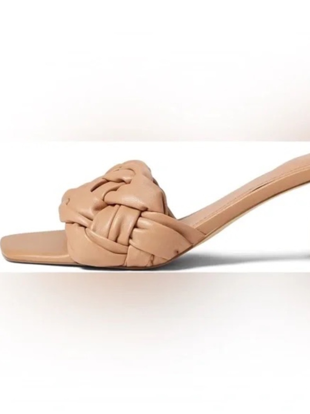 New MARC FISHER LTD Womens Beige Cerita Slip On Leather Heeled Sandal Slip On - Picture 7 of 8